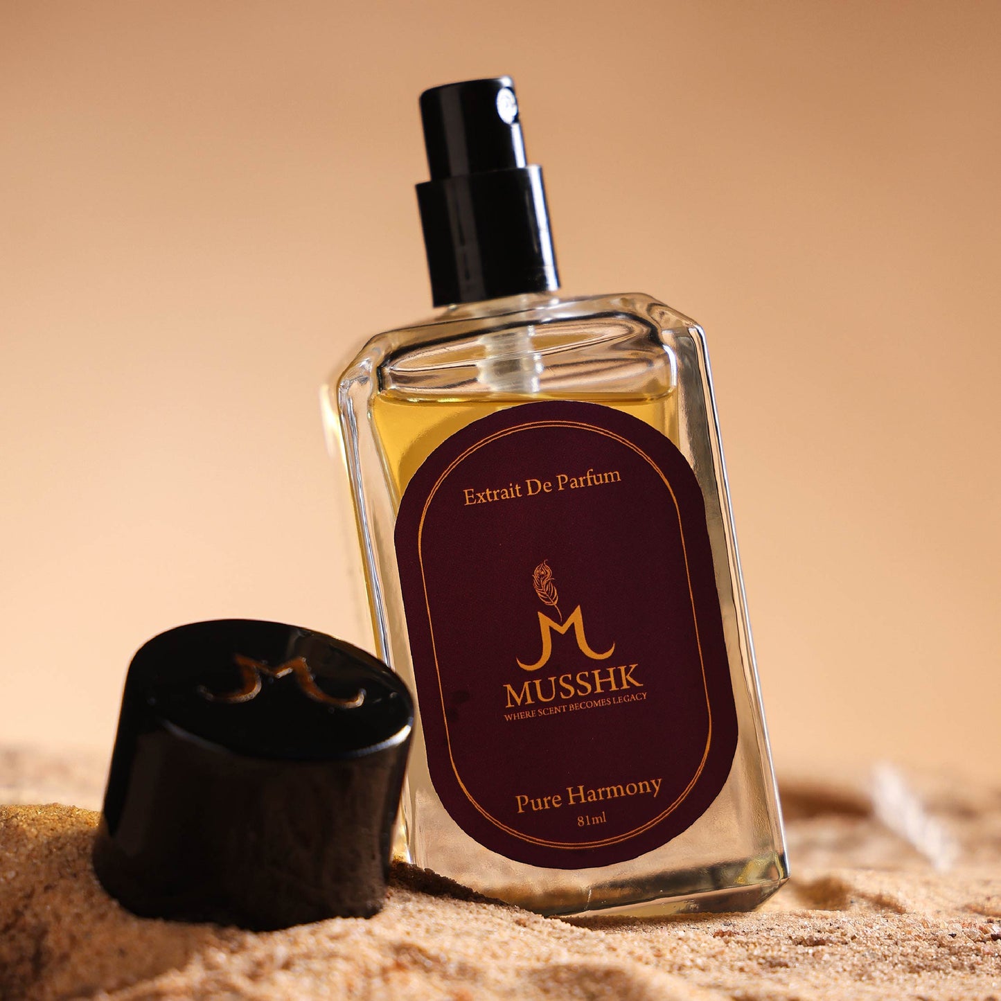 Musshk Pure Harmony Extrait De Parfum bottle with long lasting fragrance and premium perfume scent