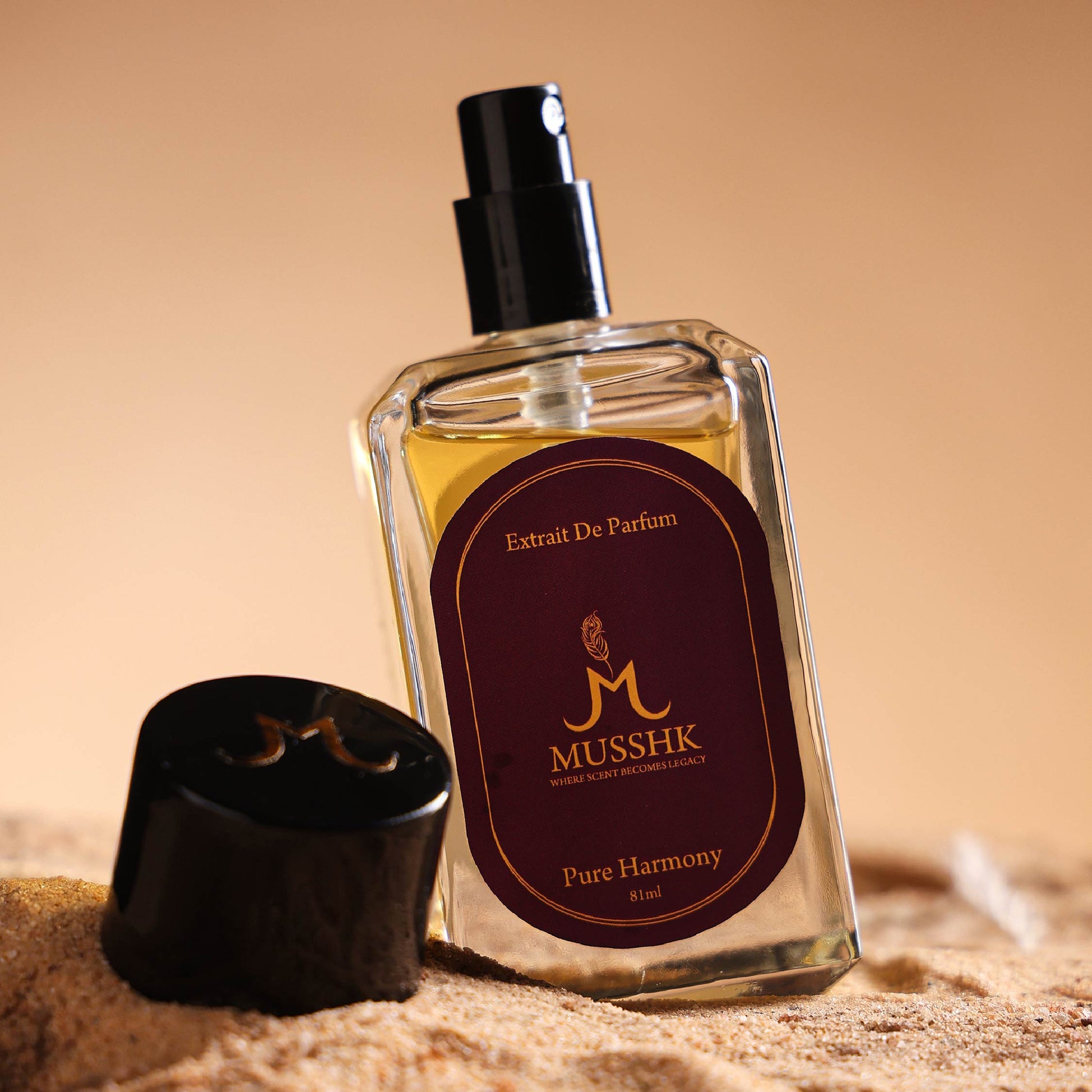 Musshk Pure Harmony Extrait De Parfum bottle with long lasting fragrance and premium perfume scent