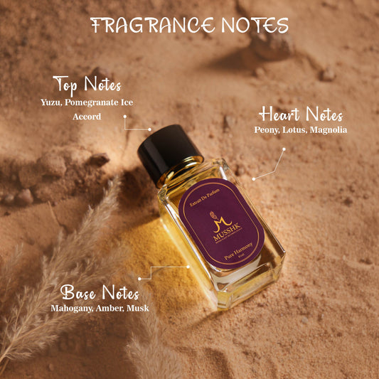 Musshk Pure Harmony fragrance notes with citrus floral and musk perfume scent profile